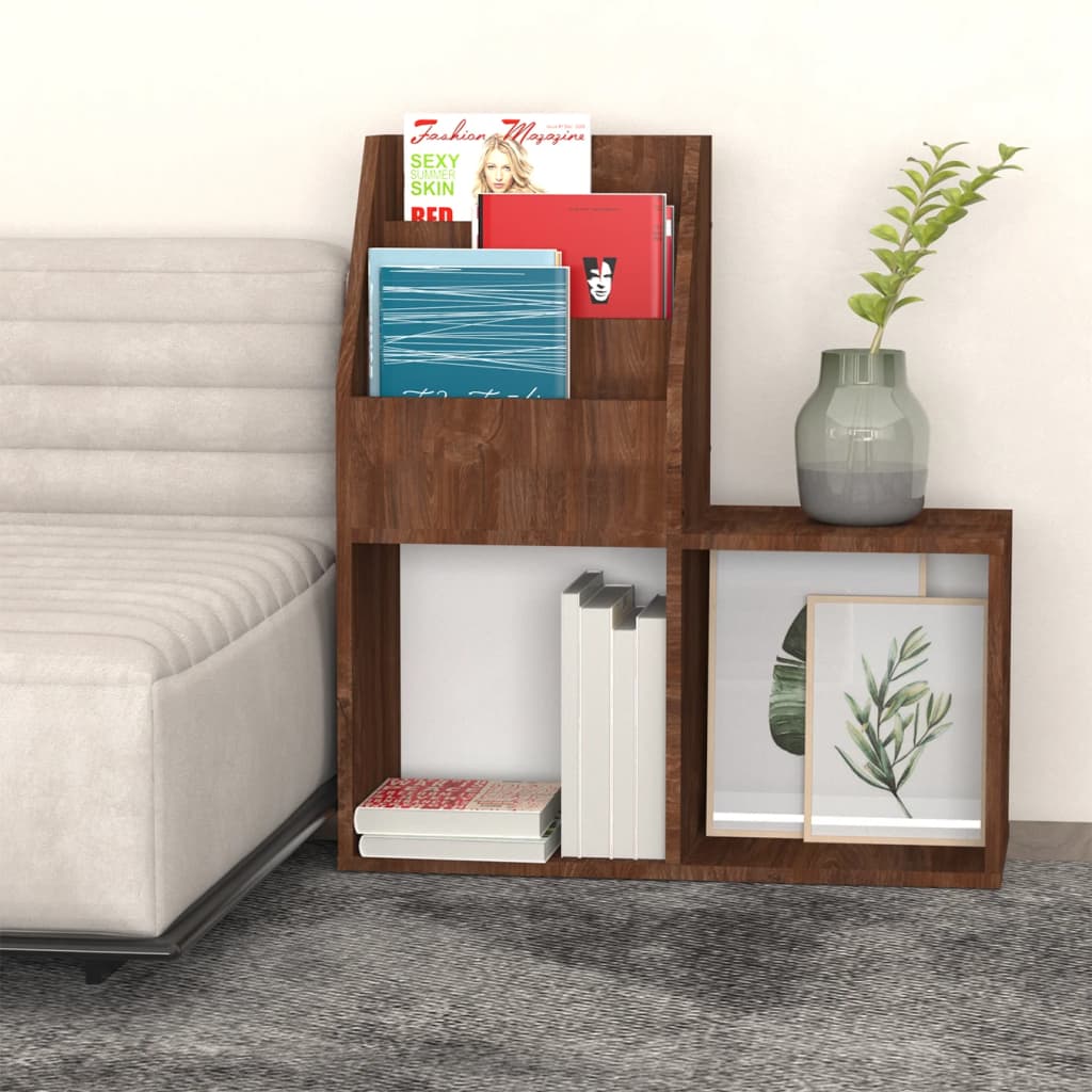 vidaXL Παιδικό Ράφι Περιοδικών Καφέ Δρυς 71x30x78,5 εκ. Επεξεργ. ξύλο