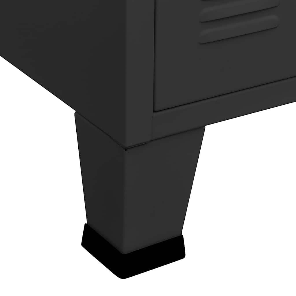 vidaXL Μπουφές Βιομηχανικό Στιλ Μαύρος 105x35x62 εκ. Μέταλλο / Γυαλί