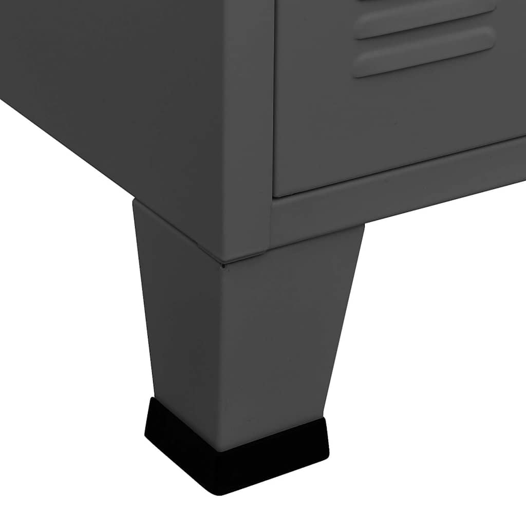vidaXL Μπουφές Βιομηχανικό Στιλ Ανθρακί 105x35x62 εκ. Μέταλλο / Γυαλί