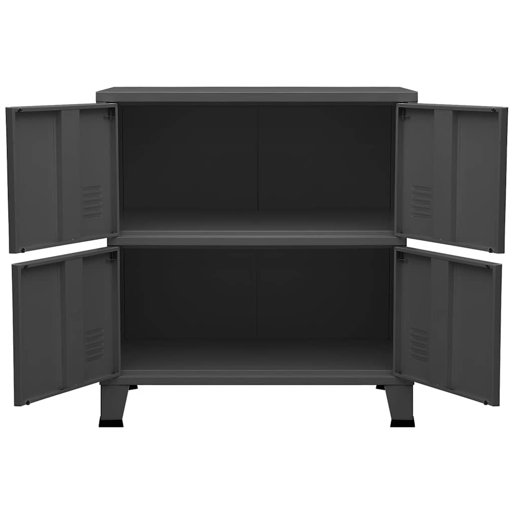 vidaXL Αρχειοθήκη Βιομηχανικού Στιλ Ανθρακί 75 x 40 x 80 εκ. Ατσάλινη