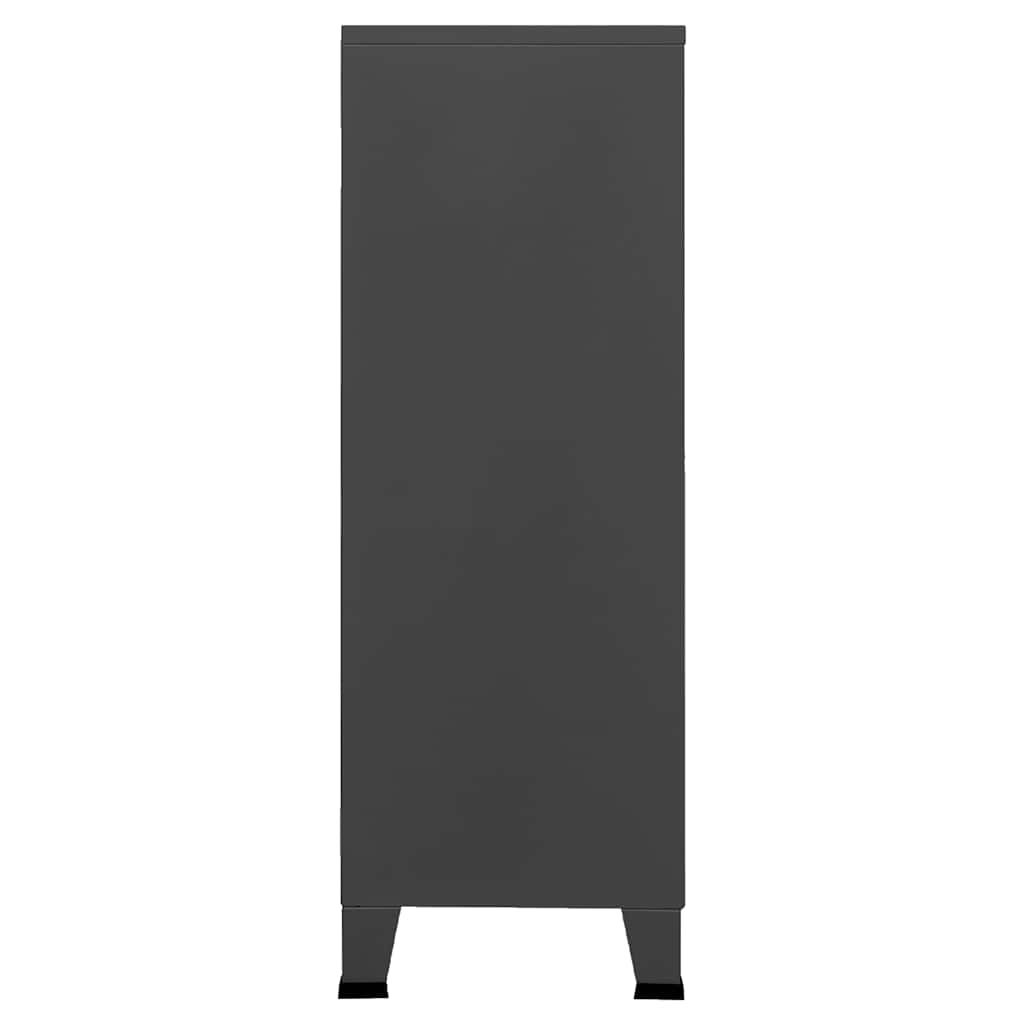 vidaXL Αρχειοθήκη Βιομηχανικού Στιλ Ανθρακί 75 x 40 x 115 εκ. Ατσάλινη