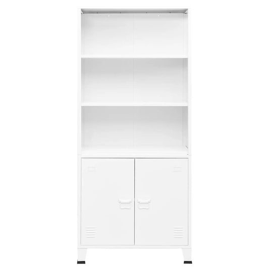 vidaXL Βιομηχανική Βιβλιοθήκη Λευκή 80 x 32 x 180 εκ. Ατσάλινη