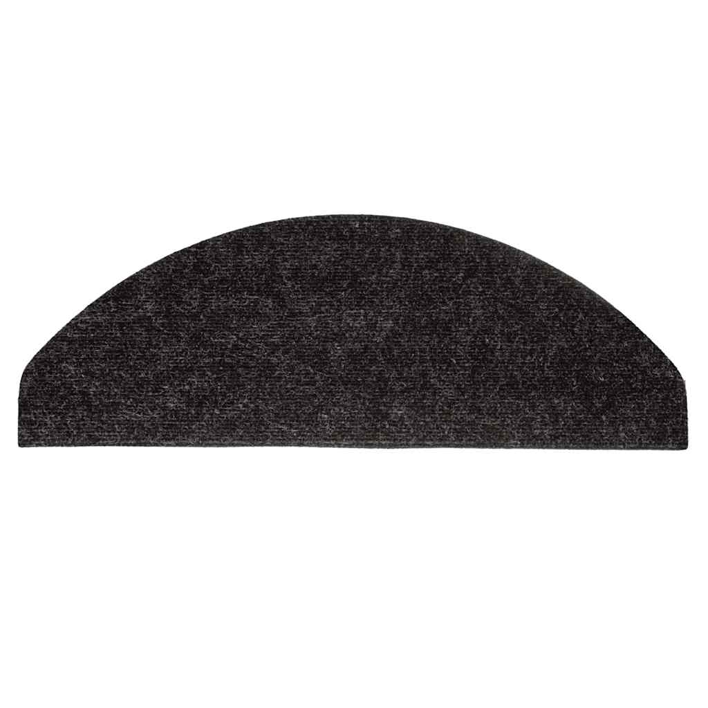 vidaXL Πατάκια Σκάλας Αυτοκόλλητα 15 τεμ. Ανθρακί 65x22,5x3,5 εκ.