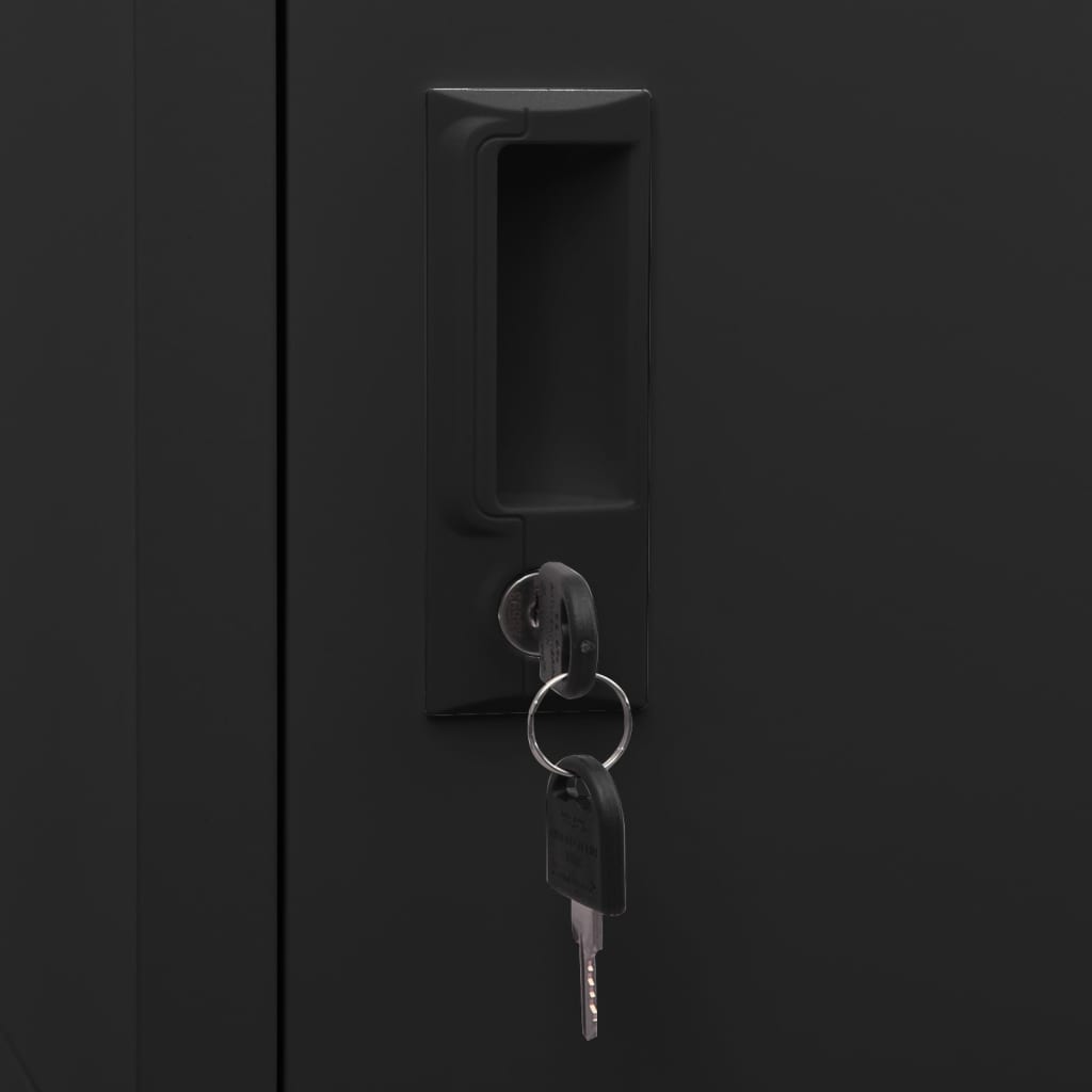 vidaXL Φοριαμός Μαύρος 38 x 45 x 180 εκ. Ατσάλινος