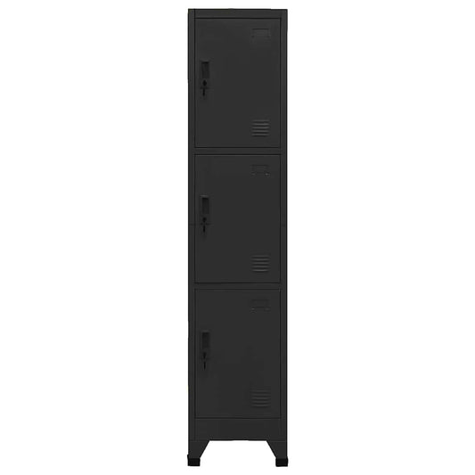 vidaXL Φοριαμός Μαύρος 38 x 45 x 180 εκ. Ατσάλινος