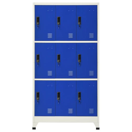 vidaXL Φοριαμός Γκρι και Μπλε 90 x 45 x 180 εκ. Ατσάλινος