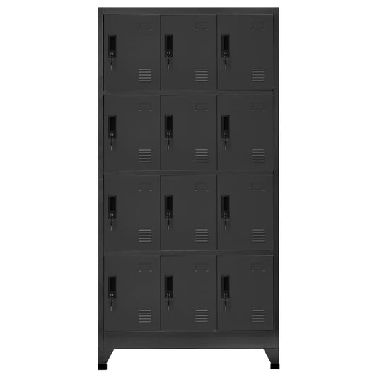vidaXL Φοριαμός Ανθρακί 90 x 45 x 180 εκ. Ατσάλινος