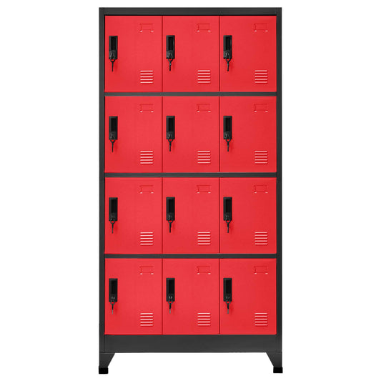 vidaXL Φοριαμός Ανθρακί / Κόκκινο 90 x 45 x 180 εκ. Ατσάλινος
