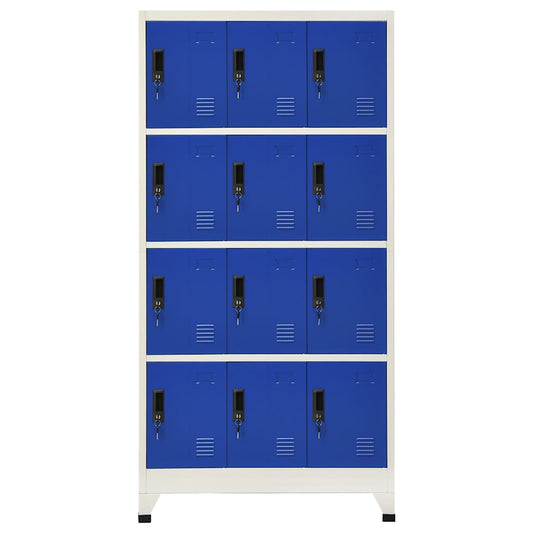 vidaXL Φοριαμός Γκρι και Μπλε 90 x 45 x 180 εκ. Ατσάλινος