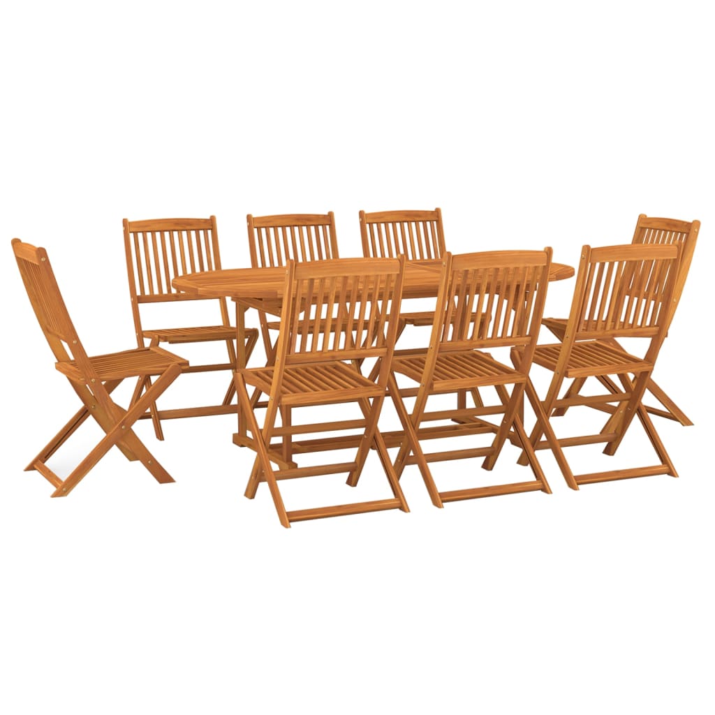 vidaXL Σετ Τραπεζαρίας Κήπου 9 Τεμαχίων 180x90x75 εκ. Μασίφ Ακακία