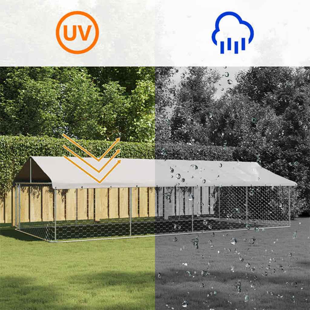 vidaXL Κλουβί Σκύλου Εξωτερικού Χώρου 600 x 300 x 150 εκ. με Στέγαστρο