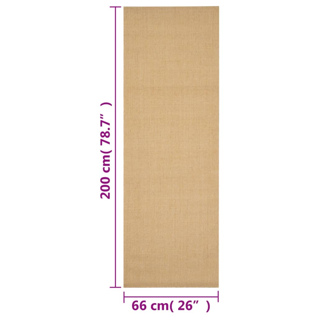 vidaXL Χαλί 66 x 200 εκ. από Φυσικό Σιζάλ