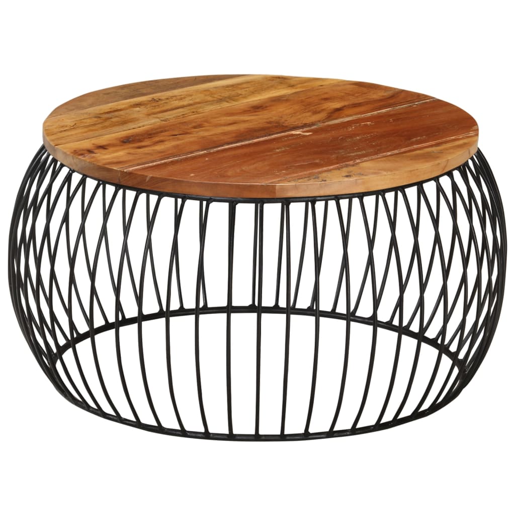 vidaXL Τραπεζάκι Σαλονιού Ø68 εκ. από Μασίφ Ανακυκλωμένο Ξύλο