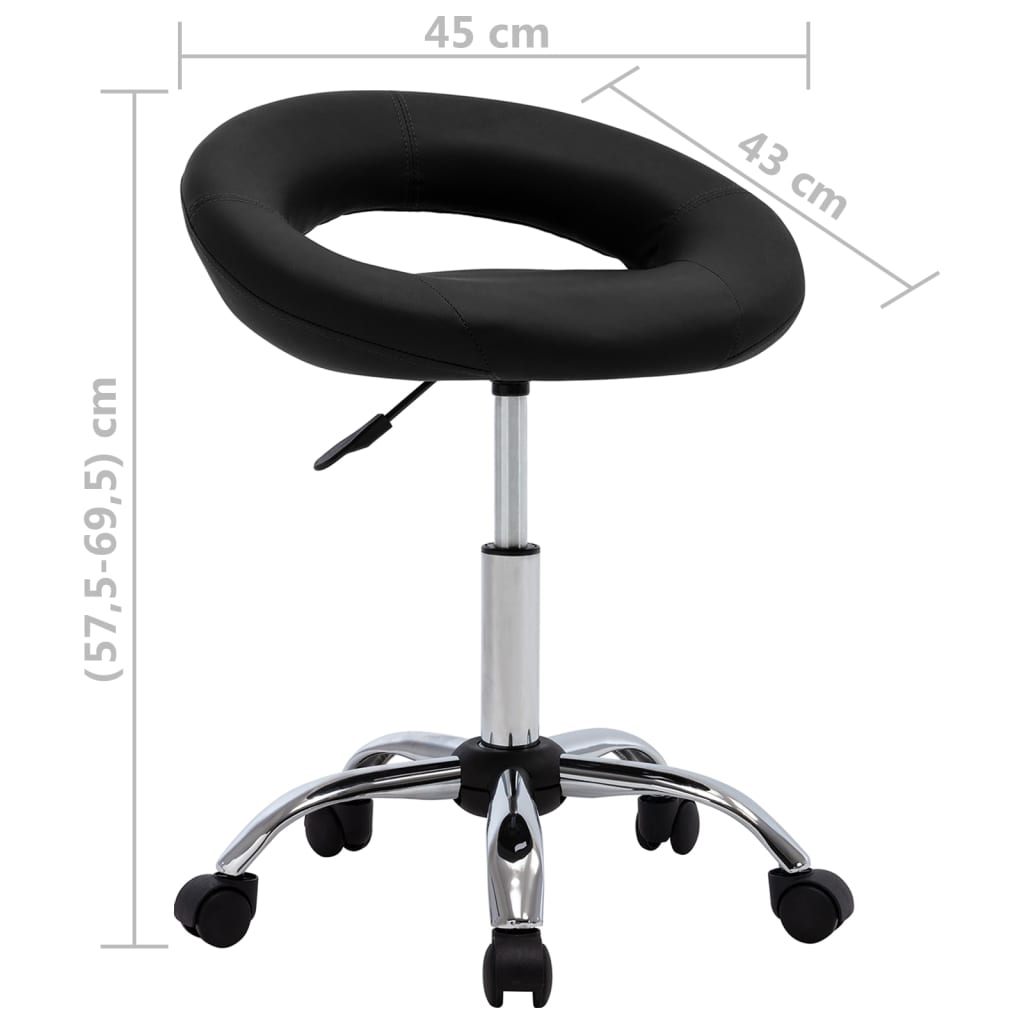 vidaXL Καρέκλα Τραπεζαρίας Περιστρεφόμενη Μαύρη από Συνθετικό Δέρμα