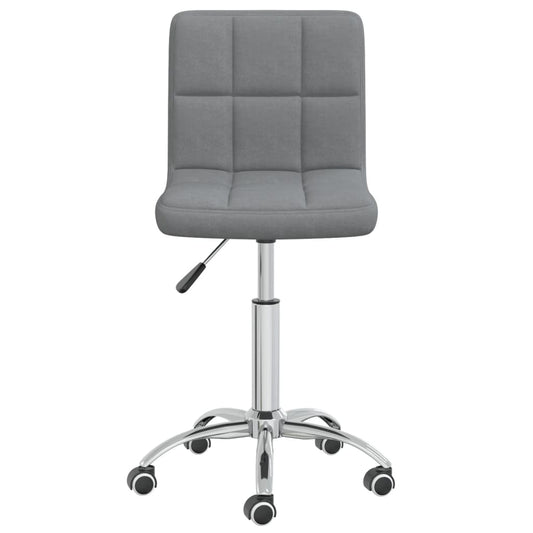 vidaXL Καρέκλα Τραπεζαρίας Περιστρεφόμενη Ανοιχτό Γκρι Υφασμάτινη