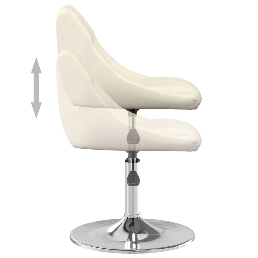 vidaXL Καρέκλες Τραπεζαρίας Περιστρεφόμενες 4 τεμ. Κρεμ Βελούδινες