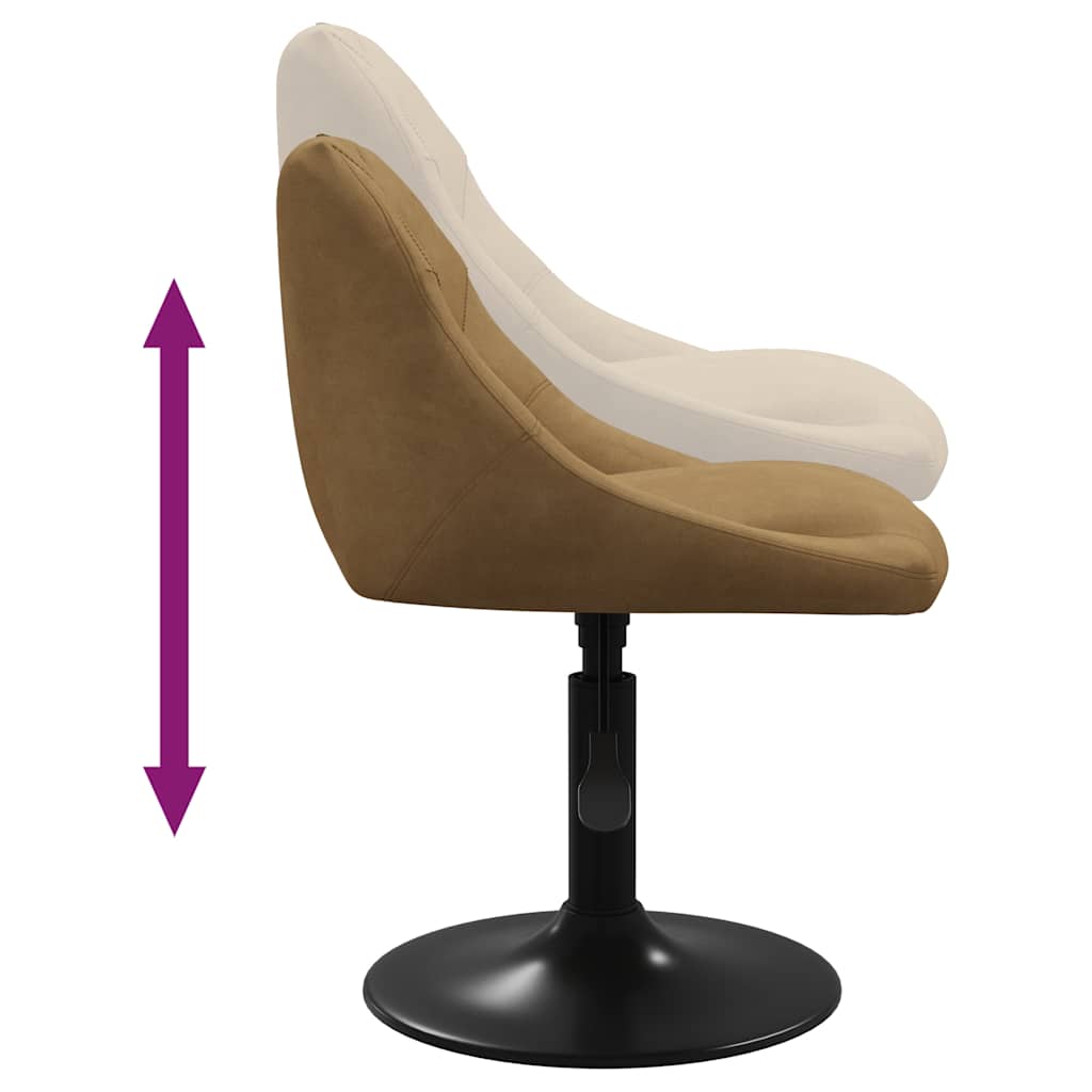 vidaXL Καρέκλες Τραπεζαρίας Περιστρεφόμενες 4 τεμ. Καφέ Βελούδινες