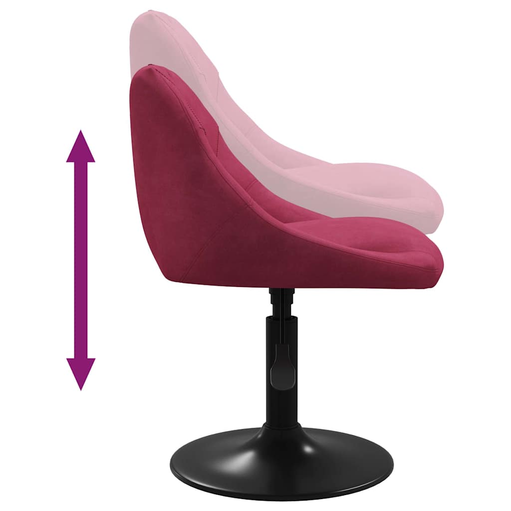 vidaXL Καρέκλες Τραπεζαρίας Περιστρεφόμενες 4 τεμ. Μπορντό Βελούδινες