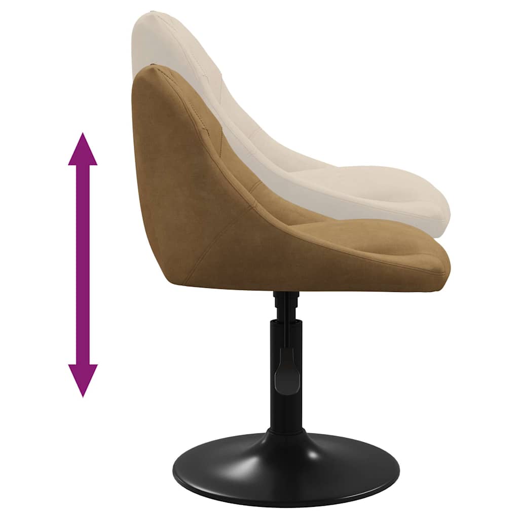 vidaXL Καρέκλα Τραπεζαρίας Καφέ Βελούδινη