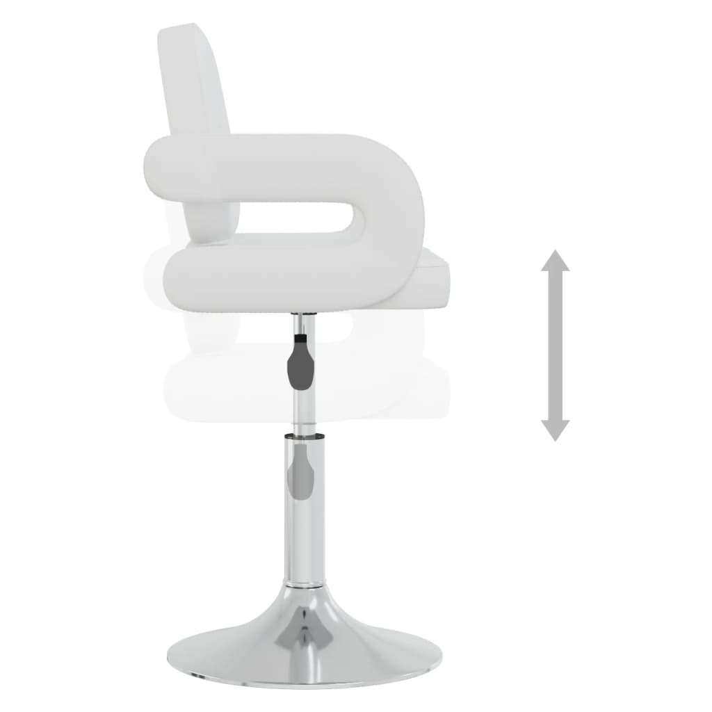 vidaXL Καρέκλες Τραπεζαρίας Περιστρεφόμενες 6 τεμ. Λευκές Δερματίνη