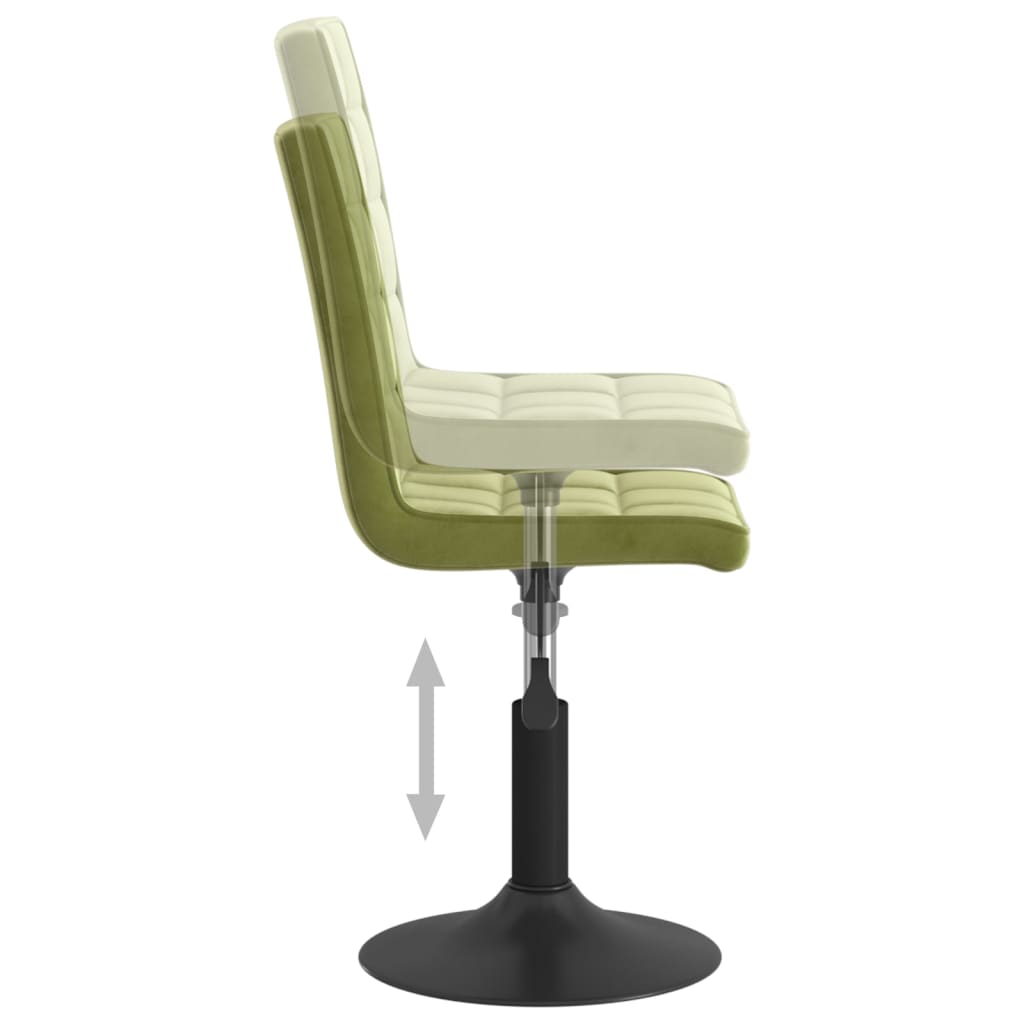 vidaXL Καρέκλες Τραπεζαρίας Περιστρ. 4 τεμ. Ανοιχτό Πράσινο Βελούδινες