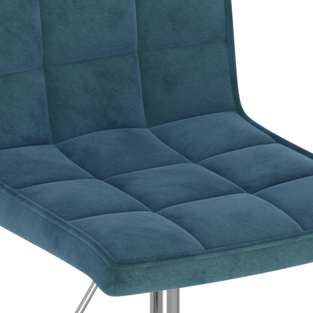 vidaXL Καρέκλες Τραπεζαρίας Περιστρεφόμενες 4 τεμ. Μπλε Βελούδινες