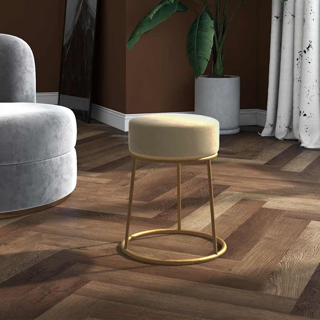 vidaXL Στρογγυλό Σκαμπό Hocker Σκούρο Γκρι Βελούδινο