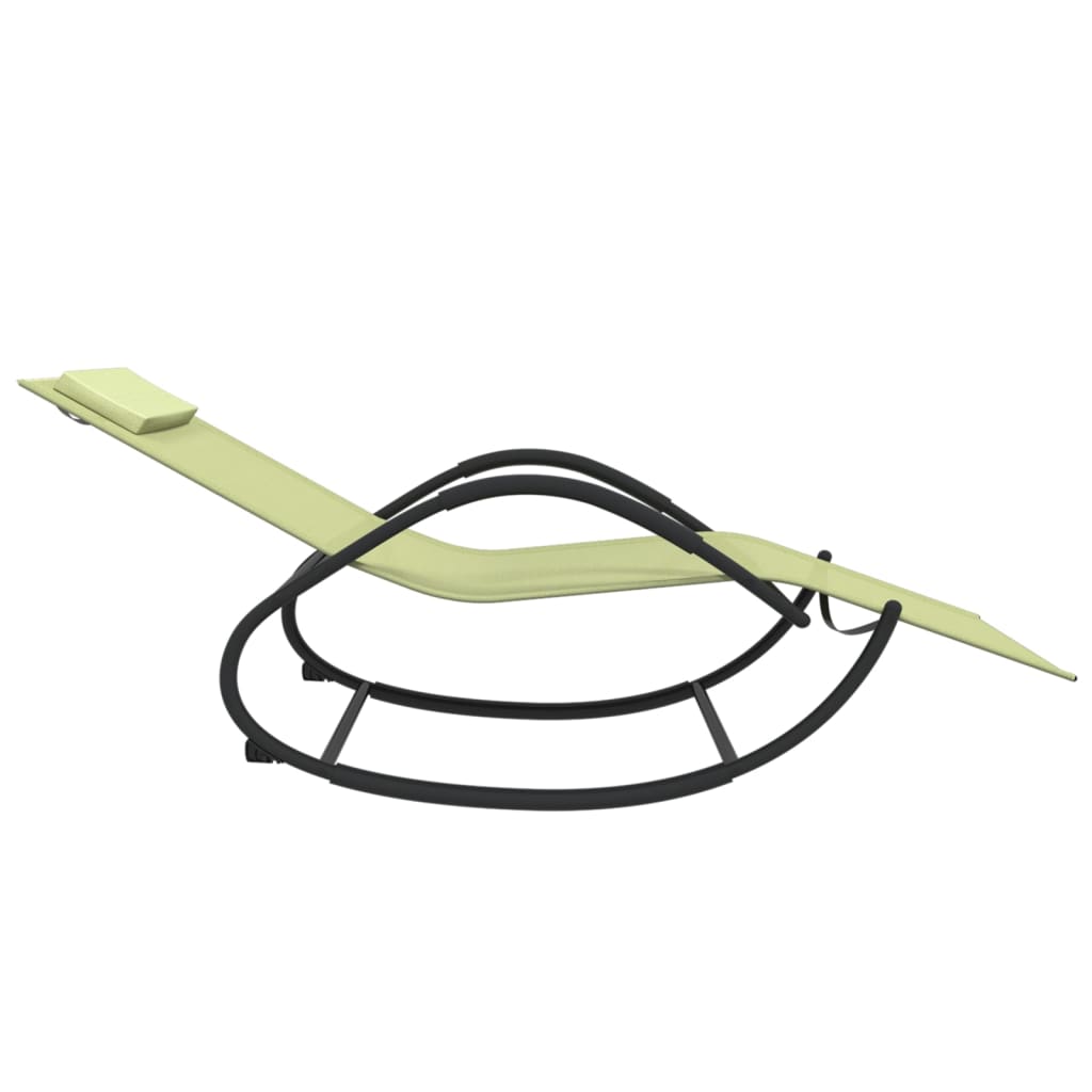 vidaXL Κουνιστή Ξαπλώστρα Κρεμ από Ατσάλι / Textilene