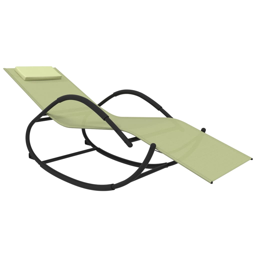 vidaXL Κουνιστές Ξαπλώστρες 2 τεμ. Κρεμ από Ατσάλι / Textilene