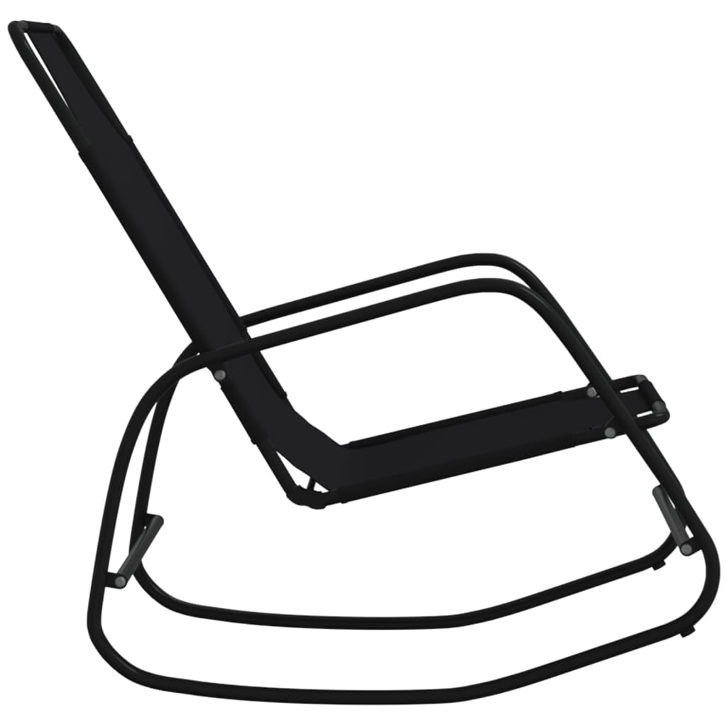 vidaXL Κουνιστές Ξαπλώστρες 2 τεμ. Μαύρες από Ατσάλι / Textilene