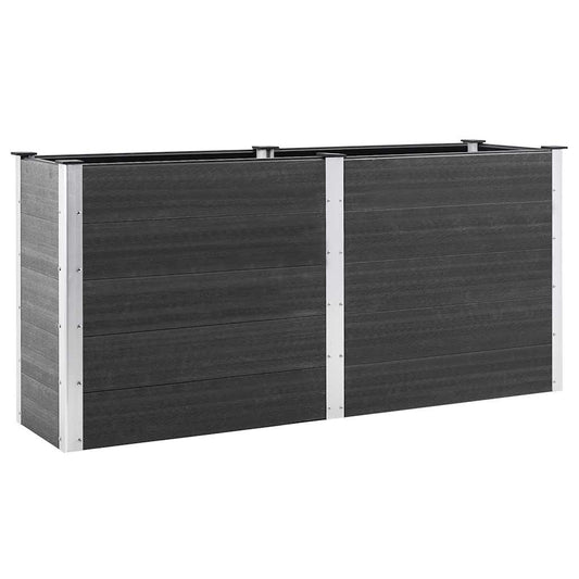 vidaXL Ζαρντινιέρα Υπερυψωμένη Γκρι 200 x 50 x 91 εκ. από WPC