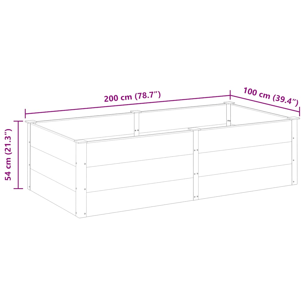 vidaXL Ζαρντινιέρα Υπερυψωμένη Γκρι 200 x 100 x 54 εκ. από WPC