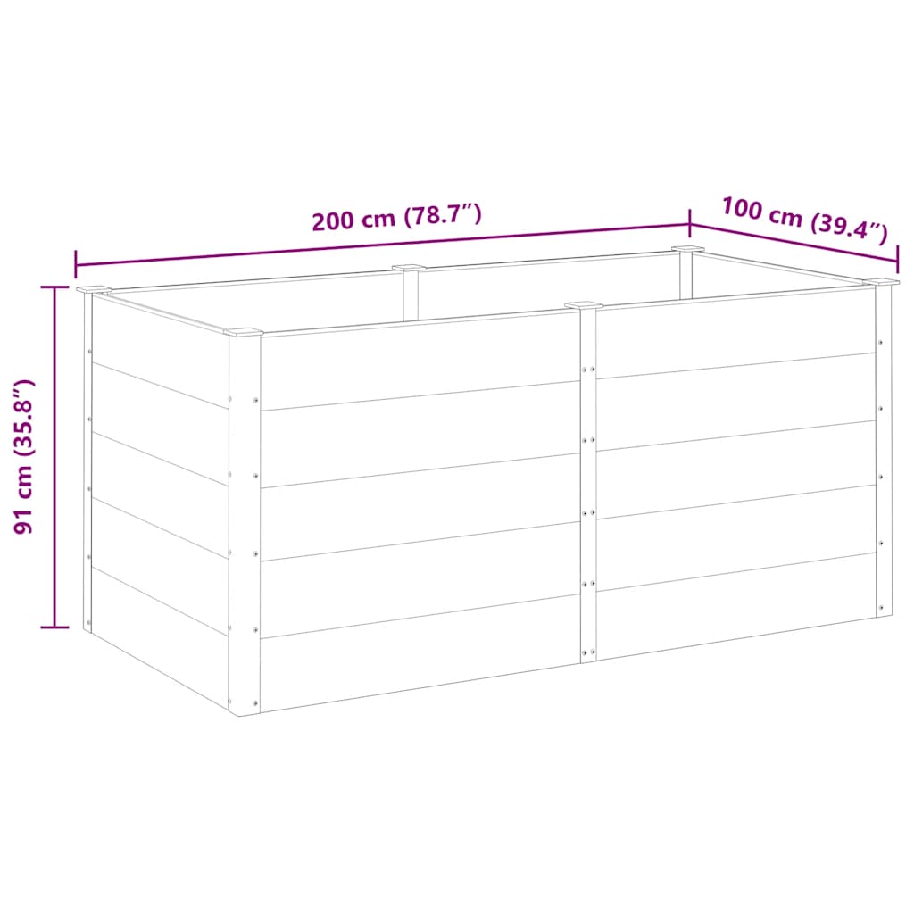 vidaXL Ζαρντινιέρα Υπερυψωμένη Γκρι 200 x 100 x 91 εκ. από WPC