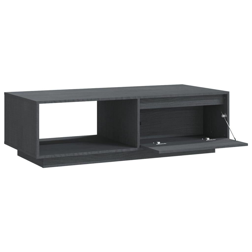 vidaXL Τραπεζάκι Σαλονιού Γκρι 110 x 50 x 33,5εκ από Μασίφ Ξύλο Πεύκου