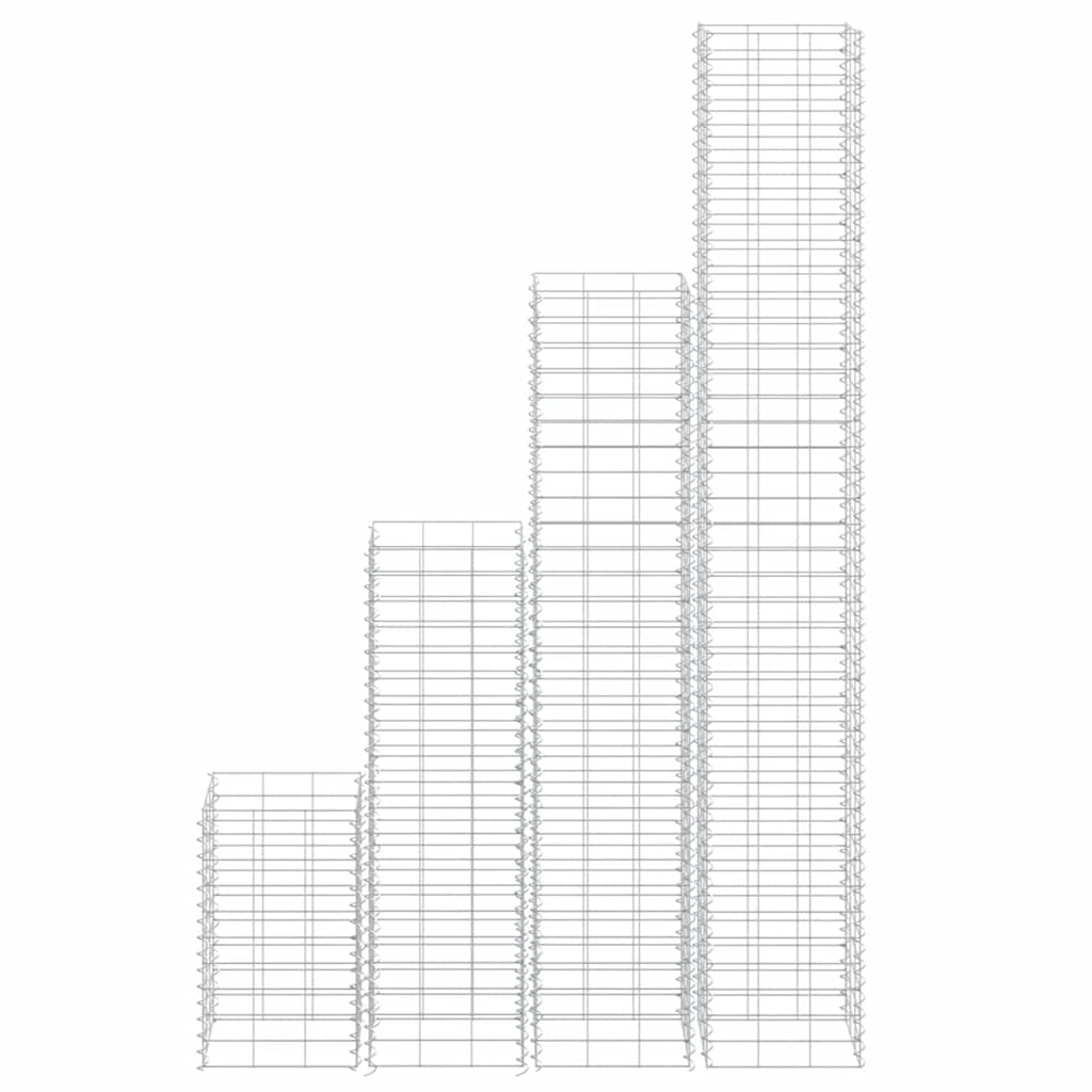 vidaXL Συρματοκιβώτια-Γλάστρες Υπ. 4τεμ 30x30x50/100/150/200εκ Σιδερ.