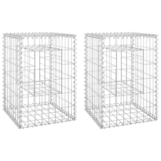 vidaXL Συρματοκιβώτια Στύλοι 2 τεμ. 40 x 40 x 60 εκ. Σιδερένιοι