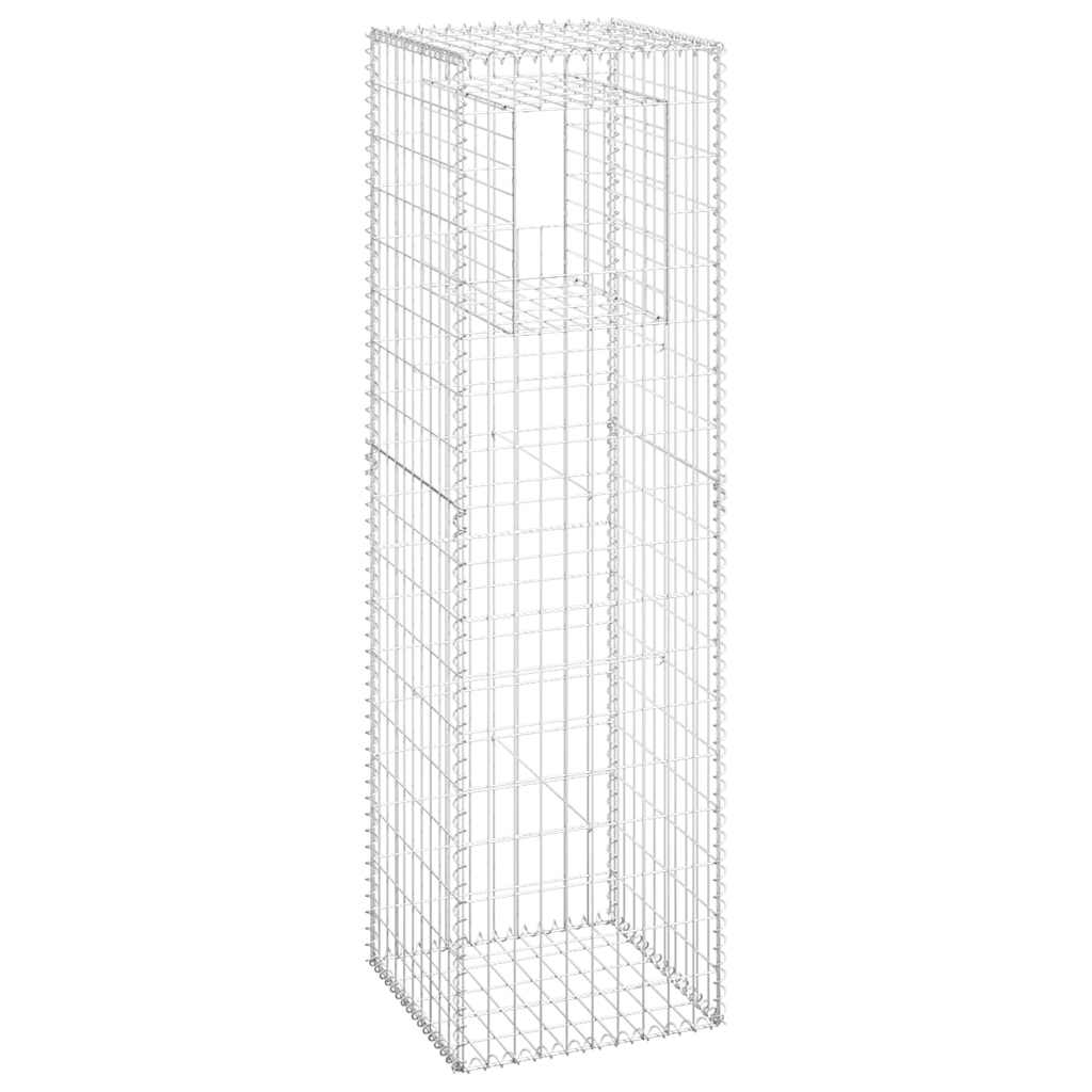 vidaXL Συρματοκιβώτια Στύλοι 2 τεμ. 50 x 50 x 180 εκ. Σιδερένιοι