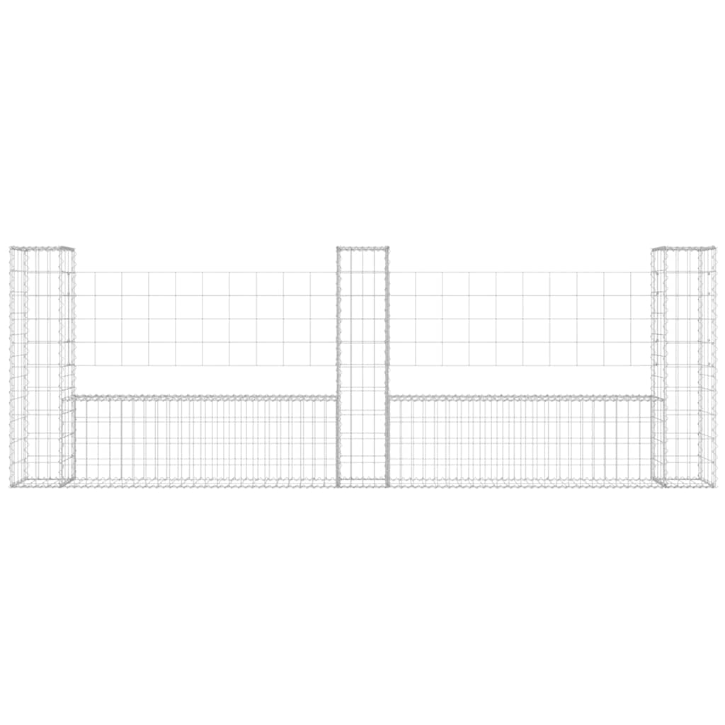 vidaXL Συρματοκιβώτια σε U Σχήμα με 3 Στύλους 260x20x100 εκ Σιδερένιο