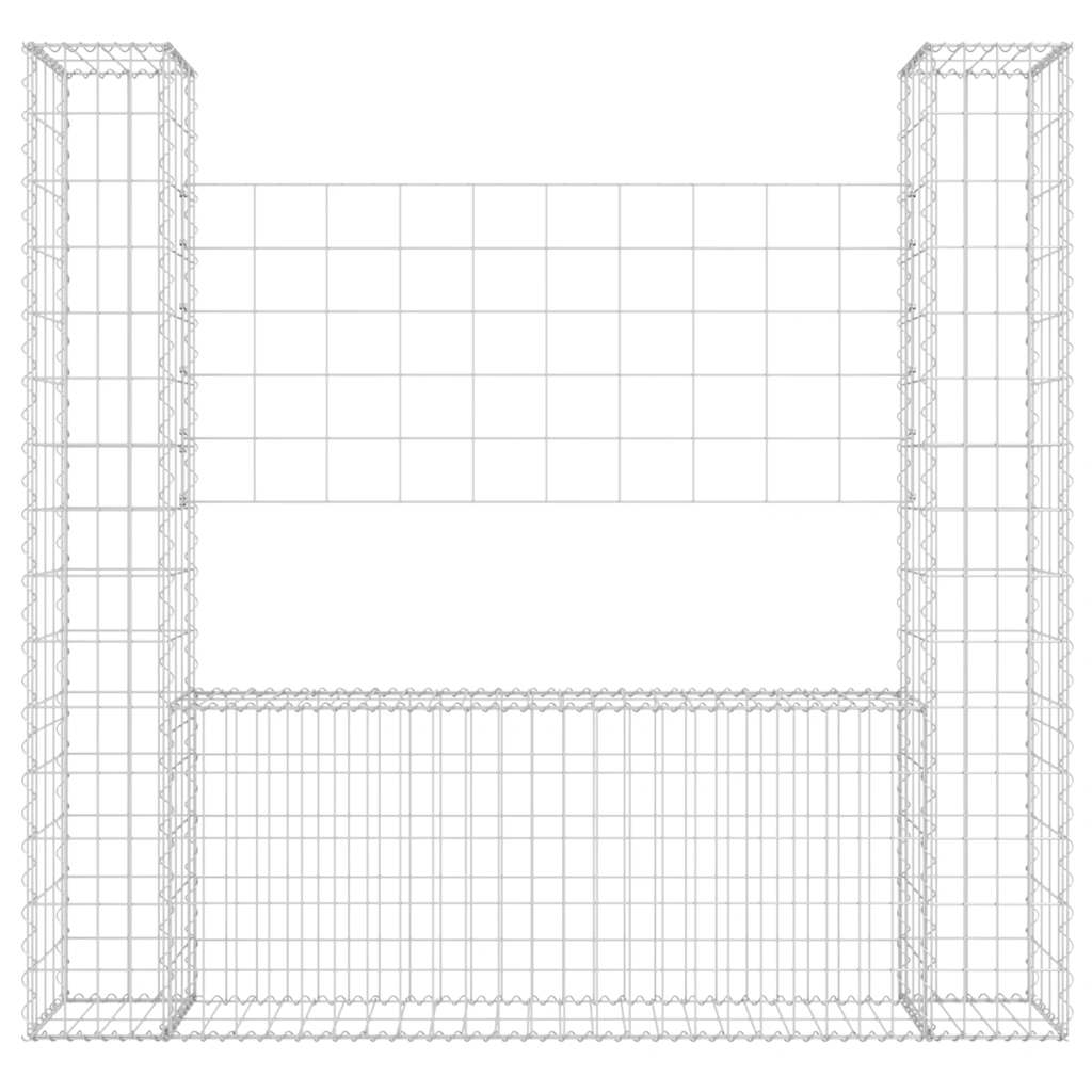 vidaXL Συρματοκιβώτιο σε U Σχήμα με 2 Στύλους 140x20x150 εκ. Σιδερένιο