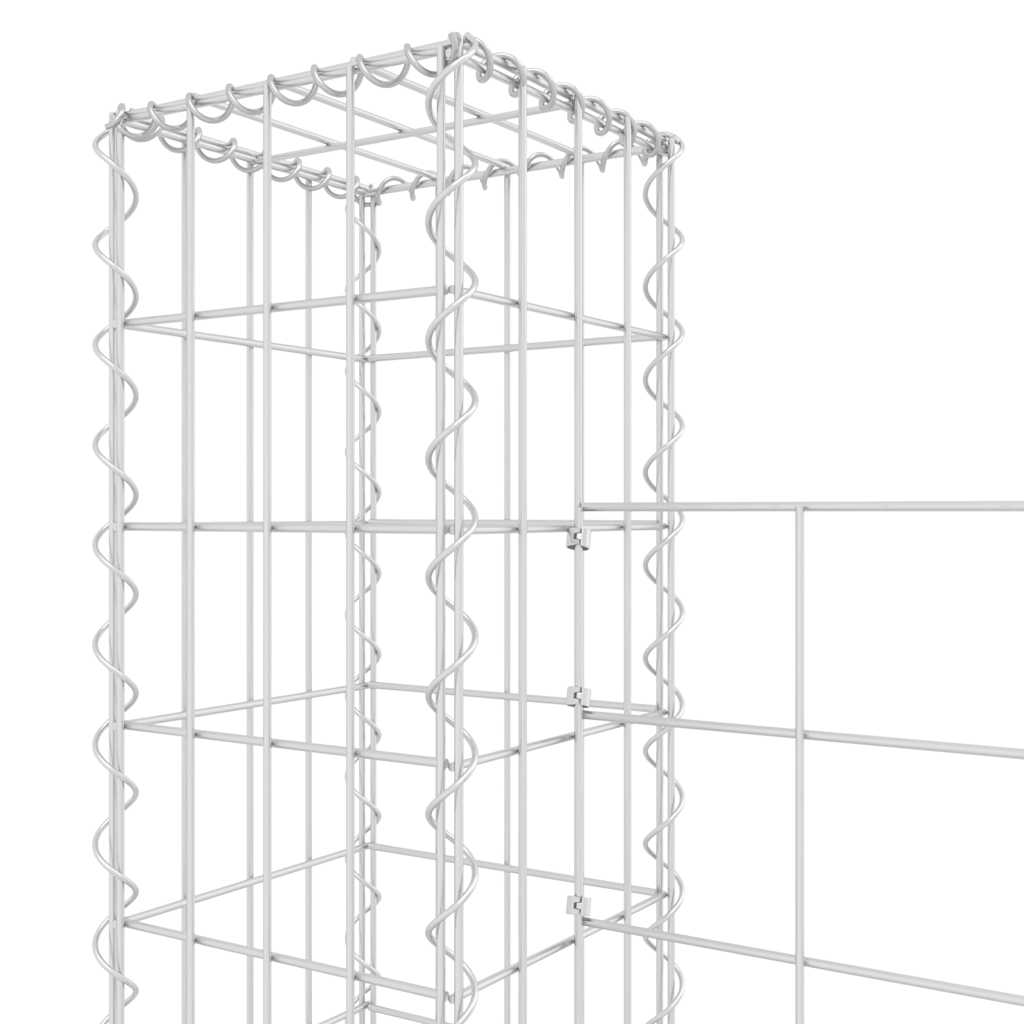 vidaXL Συρματοκιβώτιο σε U Σχήμα με 2 Στύλους 140x20x150 εκ. Σιδερένιο