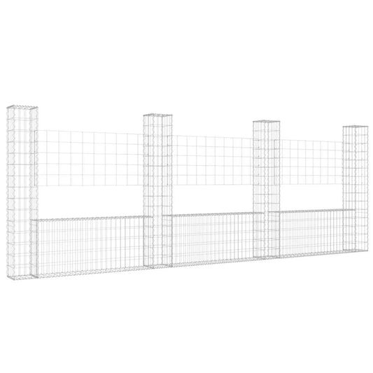 vidaXL Συρματοκιβώτια Στύλοι σε U Σχήμα 4 τεμ. 380x20x150 εκ Σιδερένια