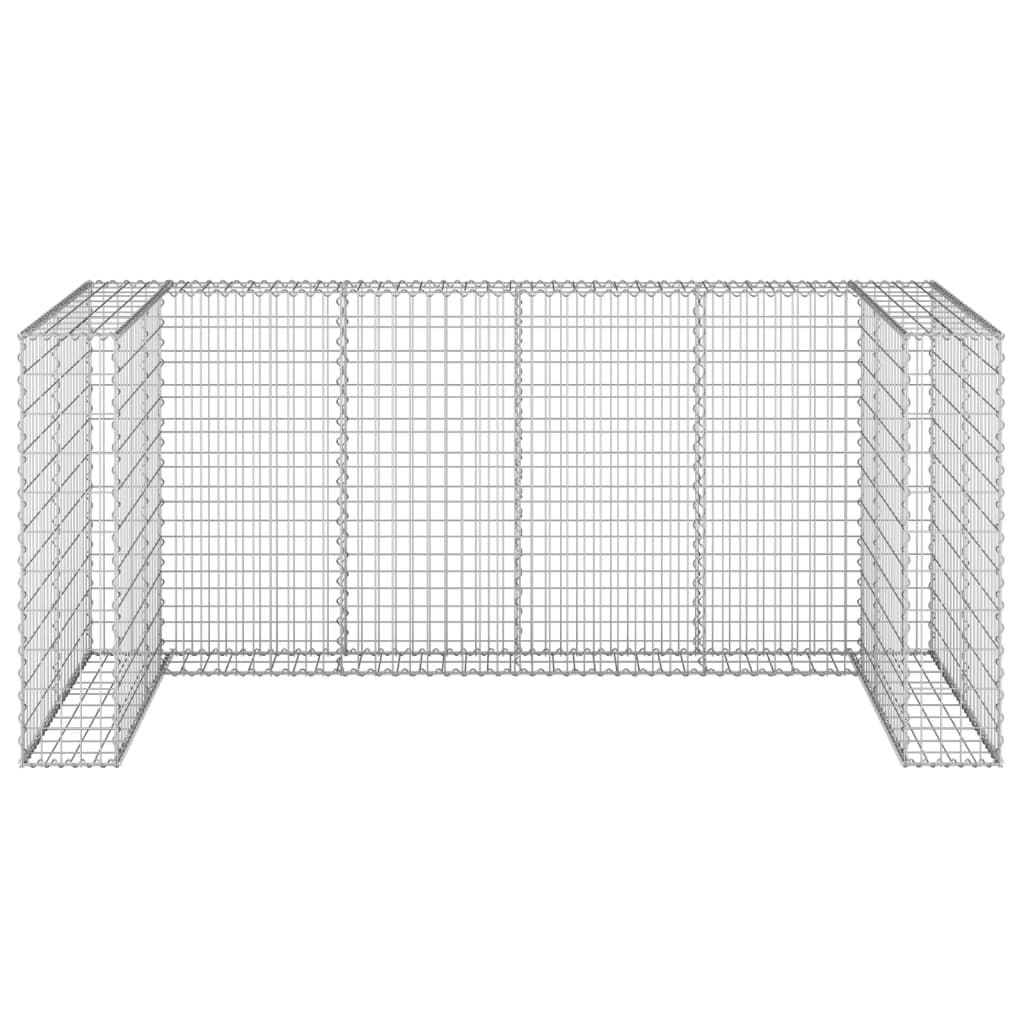 vidaXL Συρματοκιβώτιο Τοίχος για Κάδους 254x100x110 εκ Γαλβαν. Χάλυβας