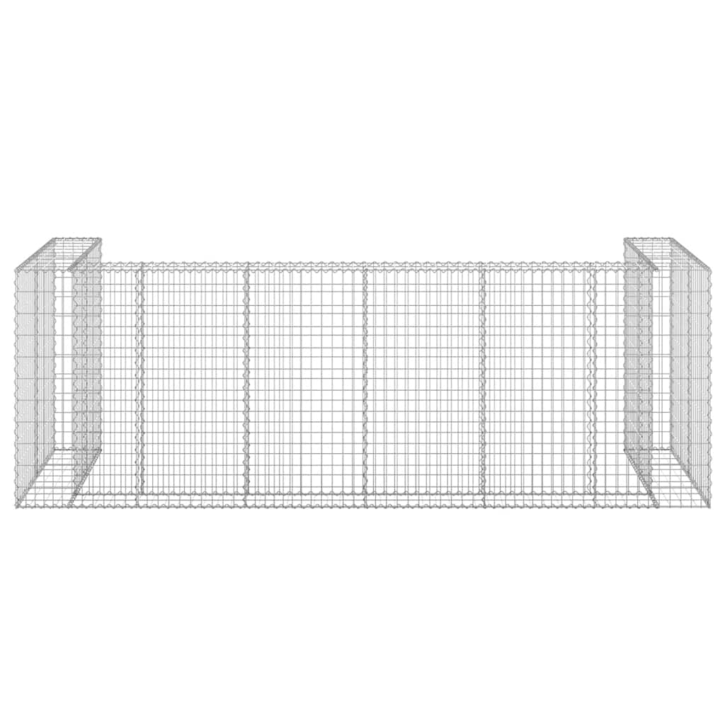 vidaXL Συρματοκιβώτιο Τοίχος για Κάδους 325x100x110 εκ Γαλβαν. Χάλυβας