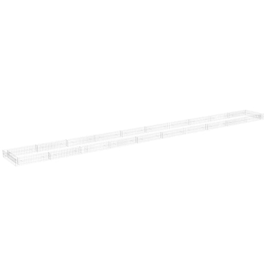 vidaXL Συρματοκιβώτιο-Γλάστρα Υπερυψωμένη 1000x100x20 εκ Γαλβ. Χάλυβας