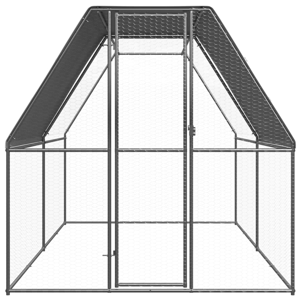 vidaXL Κοτέτσι - Κλουβί Εξωτ. Χώρου 2x4x2 μ. από Γαλβανισμένο Χάλυβα