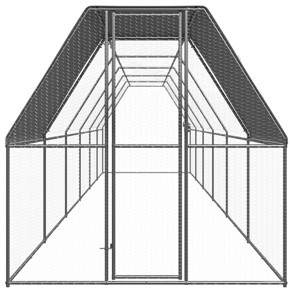 vidaXL Κοτέτσι - Κλουβί Εξωτ. Χώρου 2x12x2 μ. από Γαλβανισμένο Χάλυβα