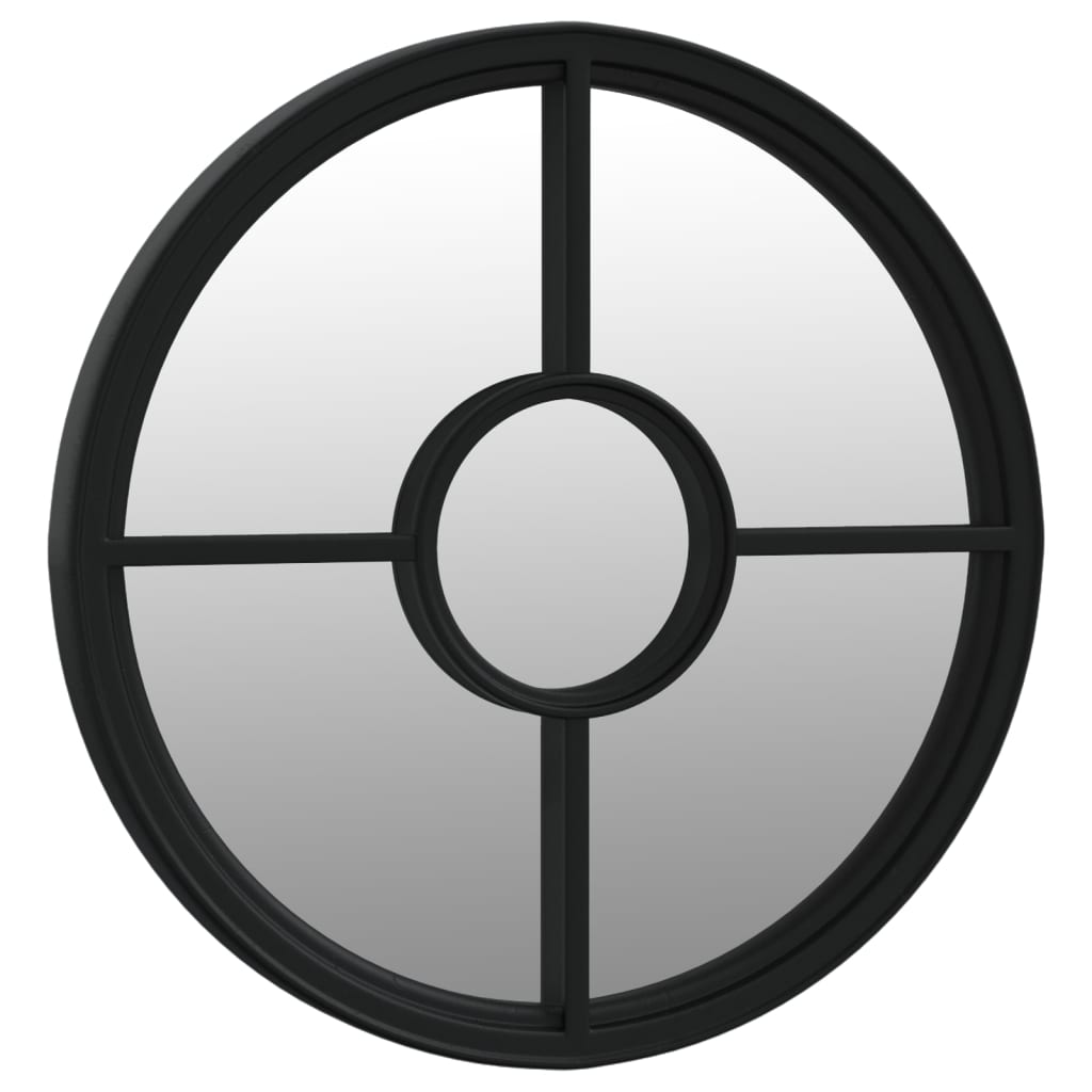 vidaXL Καθρέφτης Κήπου για Εξωτερικούς Χώρους Μαύρος 40 x 4 εκ. Σίδερο