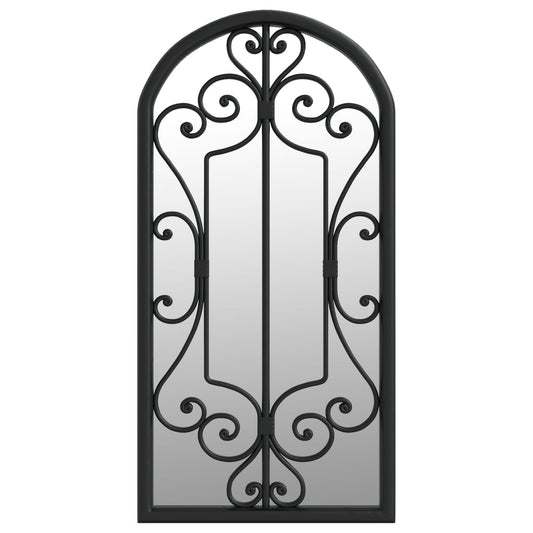 vidaXL Καθρέφτης Κήπου για Εξ. Χώρους Μαύρος 70 x 30 εκ. από Σίδερο