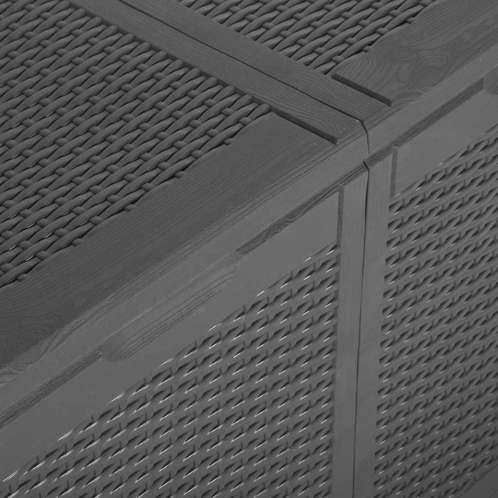 vidaXL Μπαούλο Αποθήκευσης Κήπου Μαύρο 180 Λίτρα Ρατάν Πολυπροπυλενίου