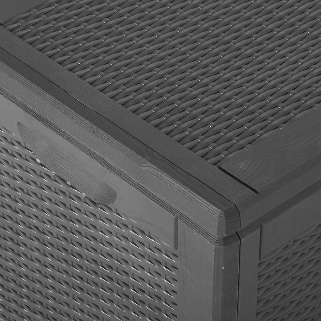 vidaXL Μπαούλο Αποθήκευσης Κήπου Μαύρο 180 Λίτρα Ρατάν Πολυπροπυλενίου